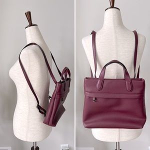 a new day Purple and Red Convertible Backpack